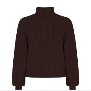 Good American Dark Brown Turtleneck Sweater